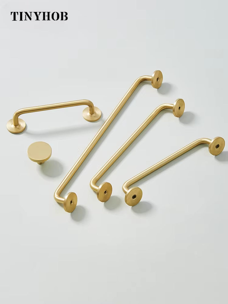 Minimalist gold brass cabinet handle | ZAR Design Home Collection