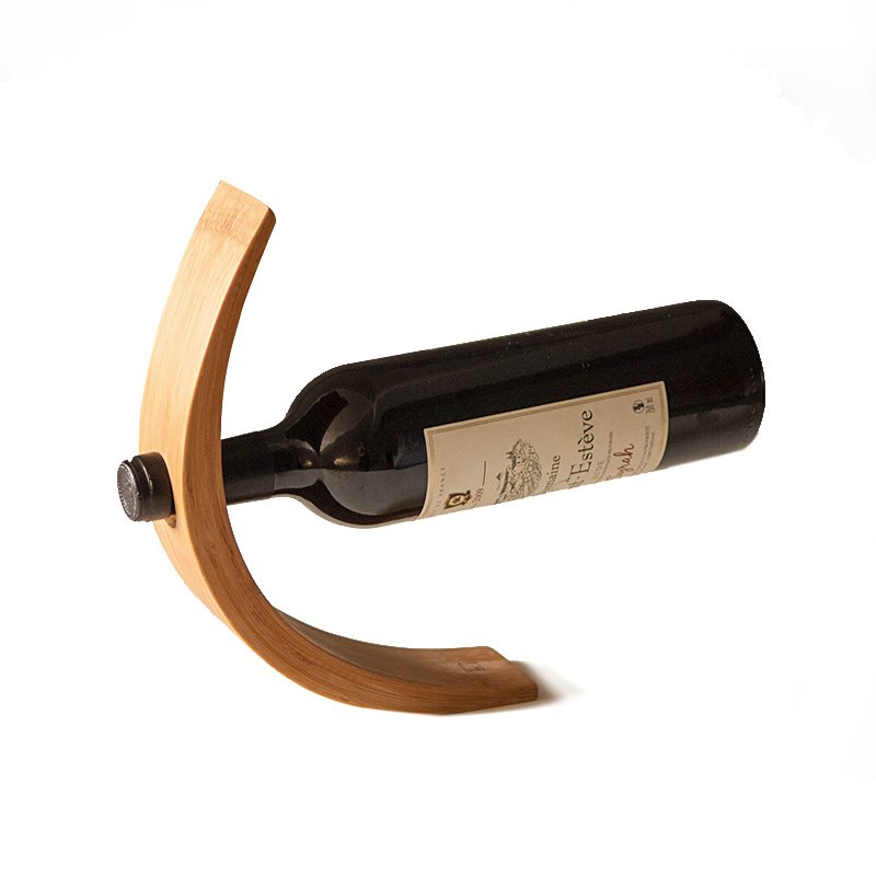 Gravity Bamboo Balancing Wine Bottle Holder - ZAR Design Home Collection