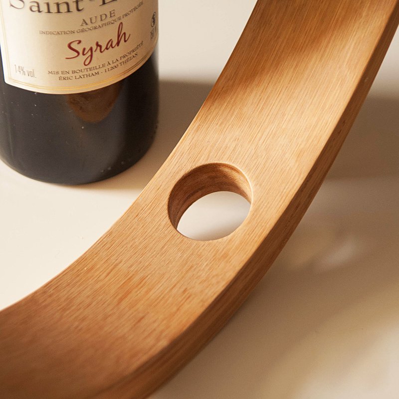 Gravity Bamboo Balancing Wine Bottle Holder - ZAR Design Home Collection