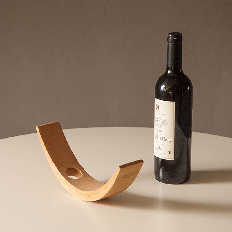 Gravity Bamboo Balancing Wine Bottle Holder - ZAR Design Home Collection