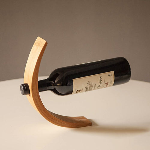 Gravity Bamboo Balancing Wine Bottle Holder - ZAR Design Home Collection