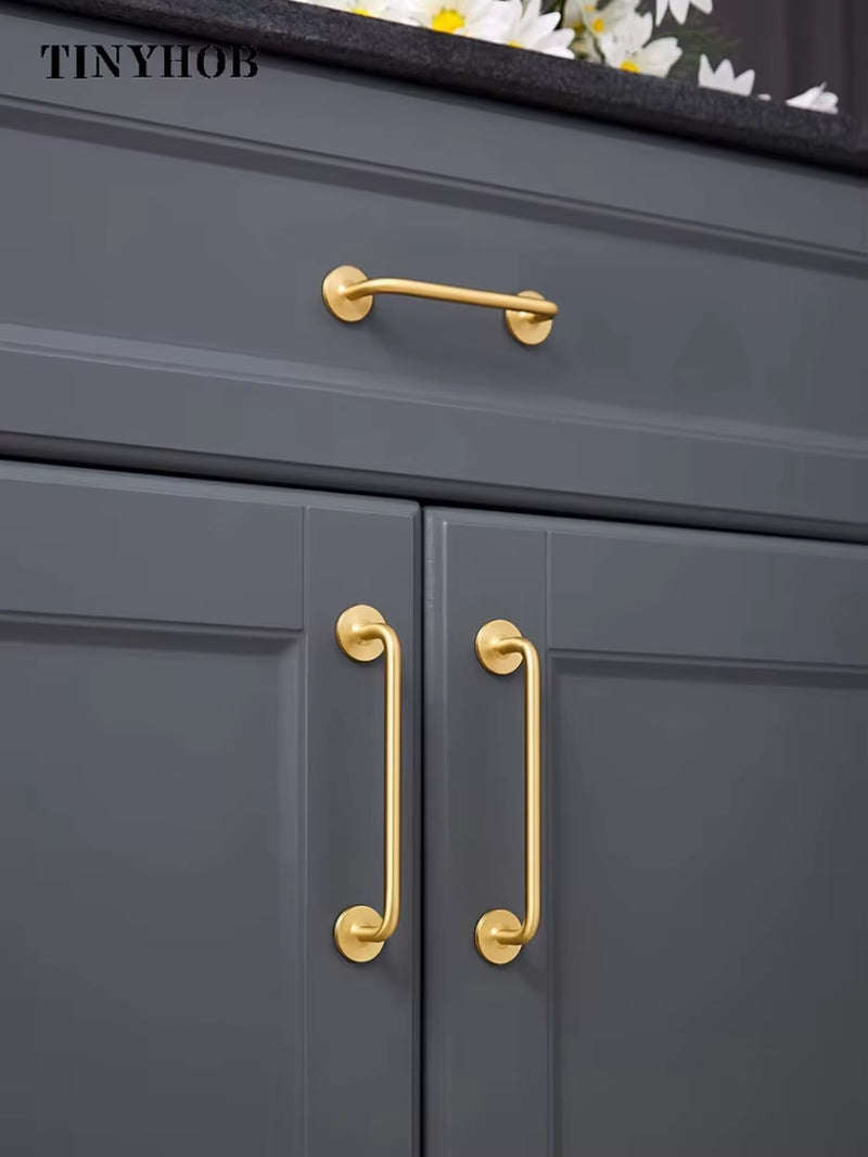 Minimalist gold brass cabinet handle | ZAR Design Home Collection