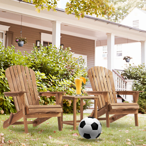 Wooden Folding Adirondack Chair Set Light Finish - ZAR Design Home Collection