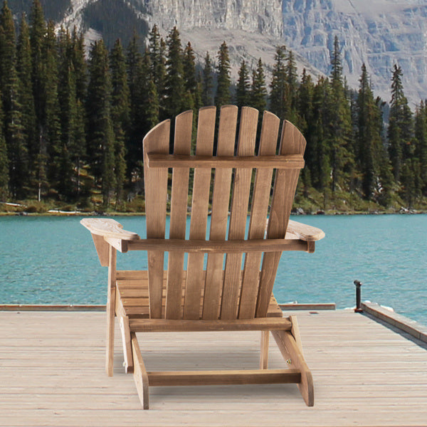 Wooden Folding Adirondack Chair Set Light Finish - ZAR Design Home Collection