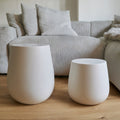 Off-White DRUM Ceramic Sculptural Side Table - ZAR Design Home Collection