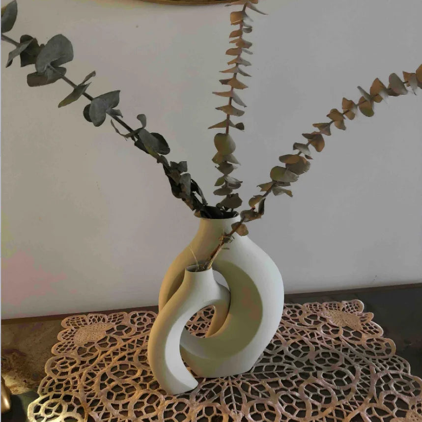 Modern Sculptural Hugging Vase Set Home Decor - ZAR Design Home Collection