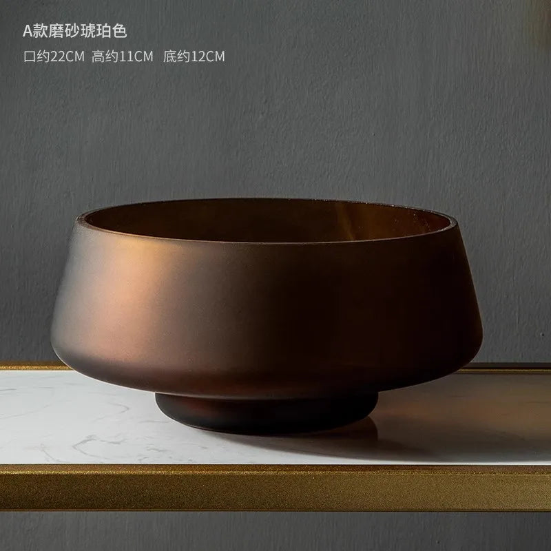 Modern Frosted Glass Pedestal Vase for Living Room - ZAR Design Home Collection