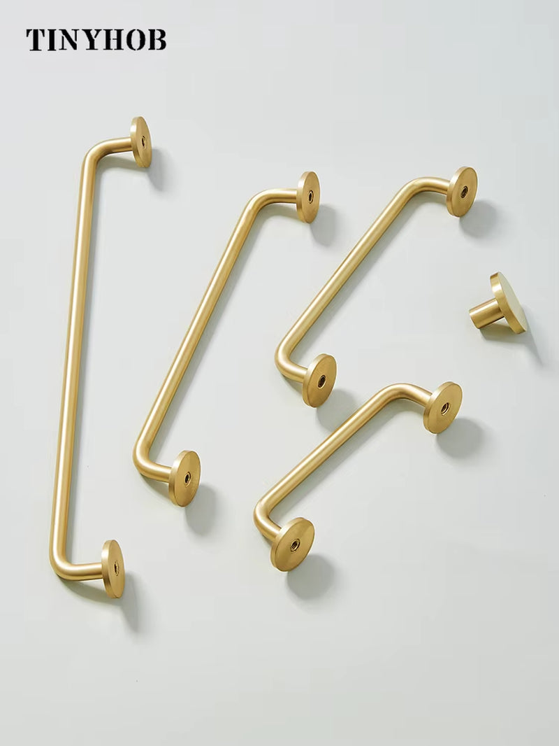 Minimalist gold brass cabinet handle | ZAR Design Home Collection