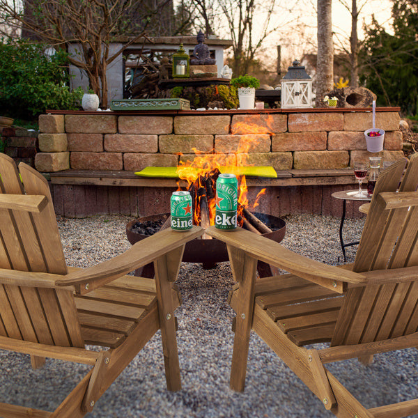 Wooden Folding Adirondack Chair Set Light Finish - ZAR Design Home Collection