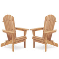 Wooden Folding Adirondack Chair Set Light Finish - ZAR Design Home Collection