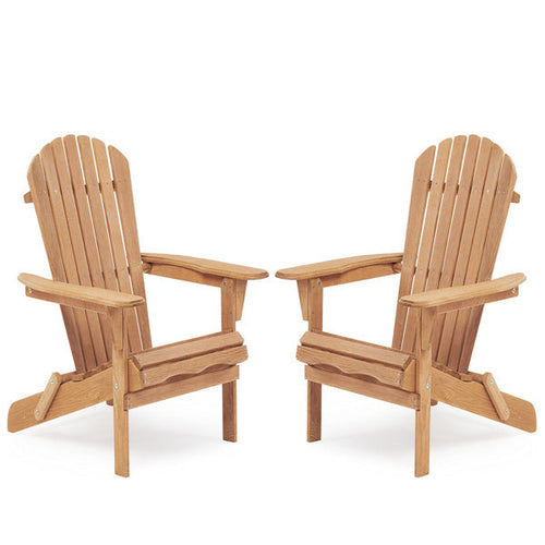 Wooden Folding Adirondack Chair Set Light Finish - ZAR Design Home Collection
