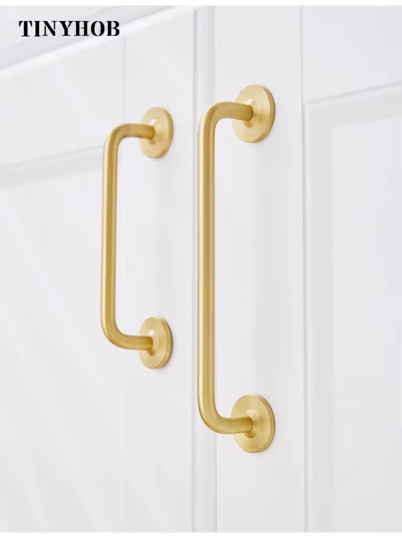 Minimalist gold brass cabinet handle | ZAR Design Home Collection