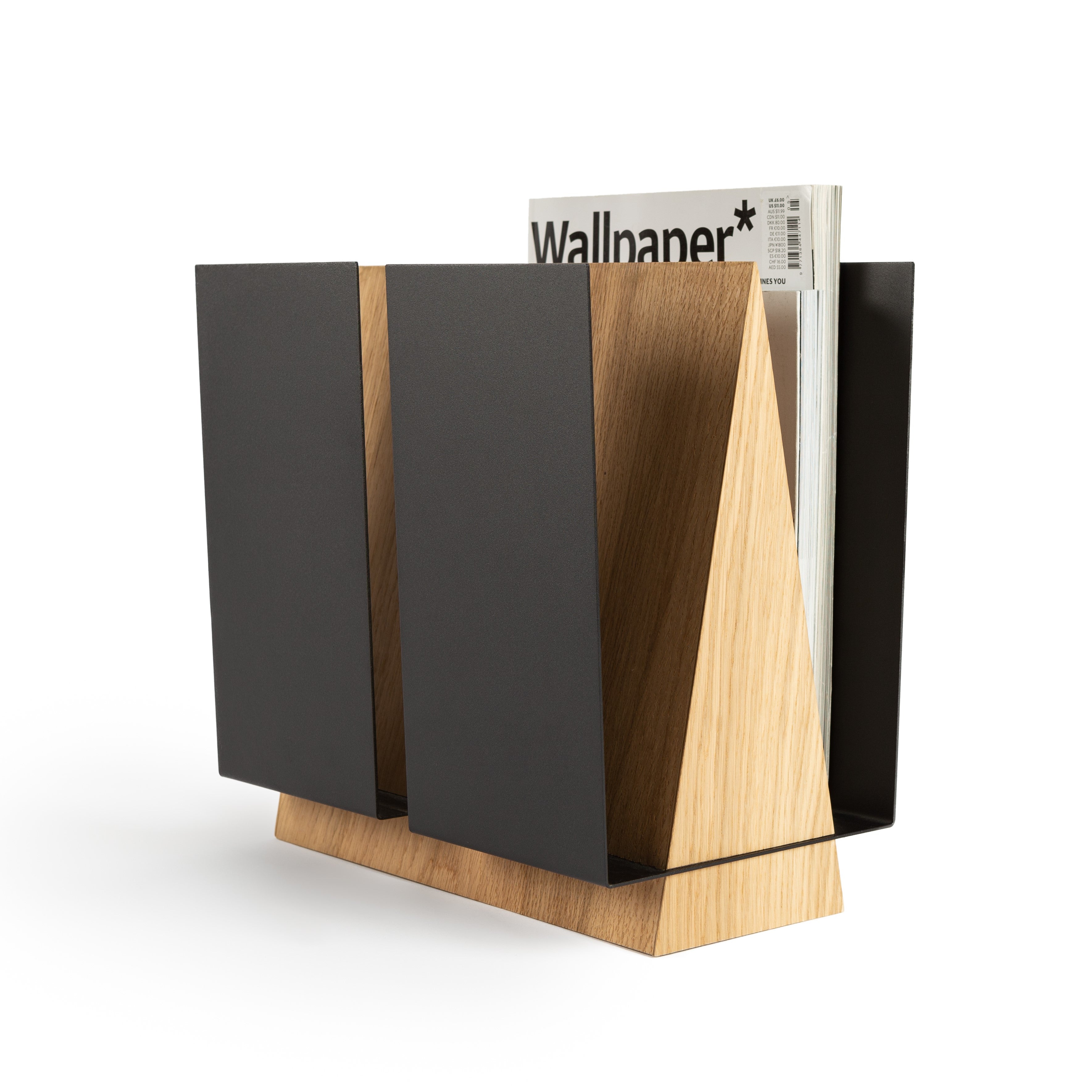 WINGS Minimalist Standing Magazine Holder Oak - ZAR Design Home Collection