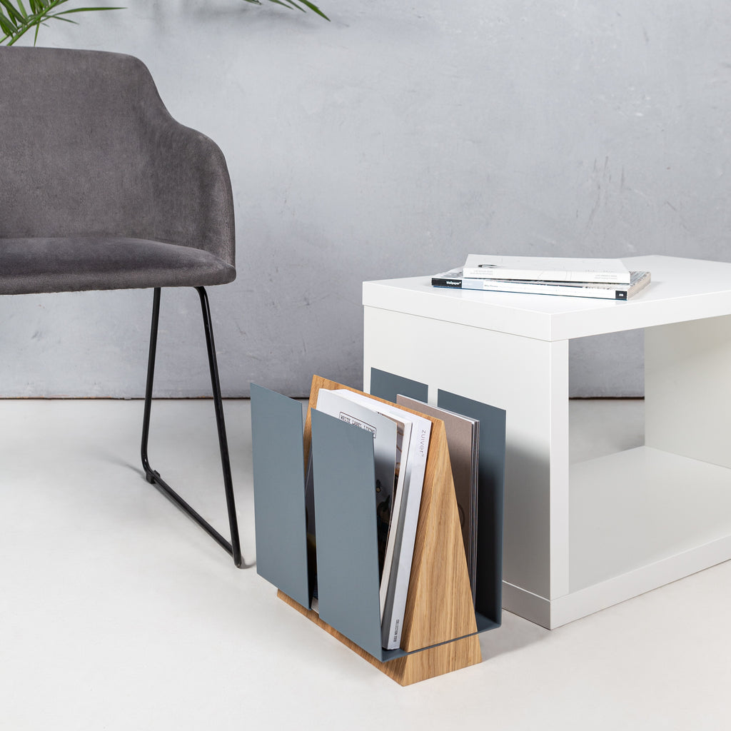 WINGS Minimalist Standing Magazine Holder Oak - ZAR Design Home Collection