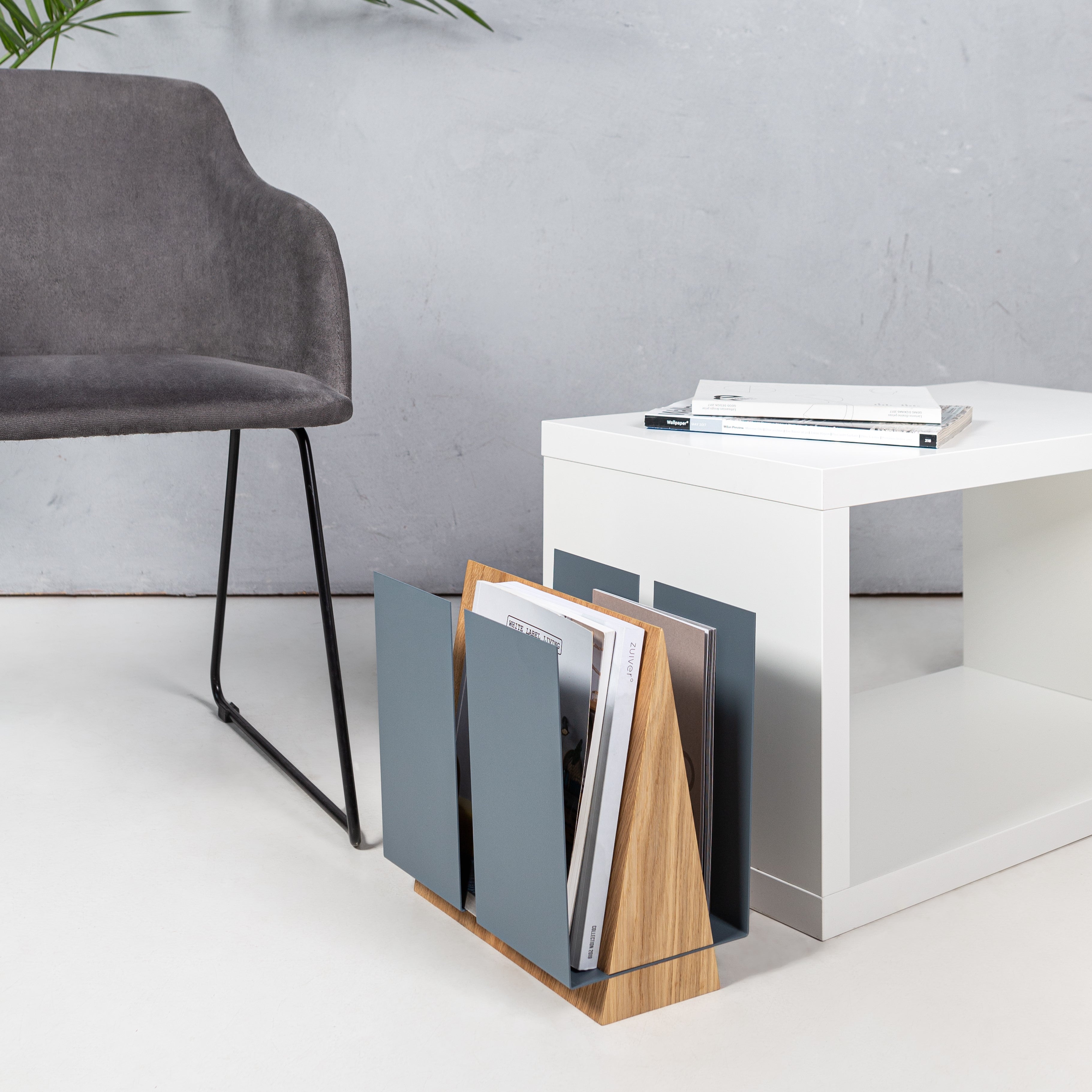 WINGS Minimalist Standing Magazine Holder Oak - ZAR Design Home Collection
