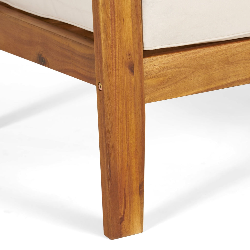 Acacia Wood Garden Club Chair Set With Beige Cushions - ZAR Design Home Collection