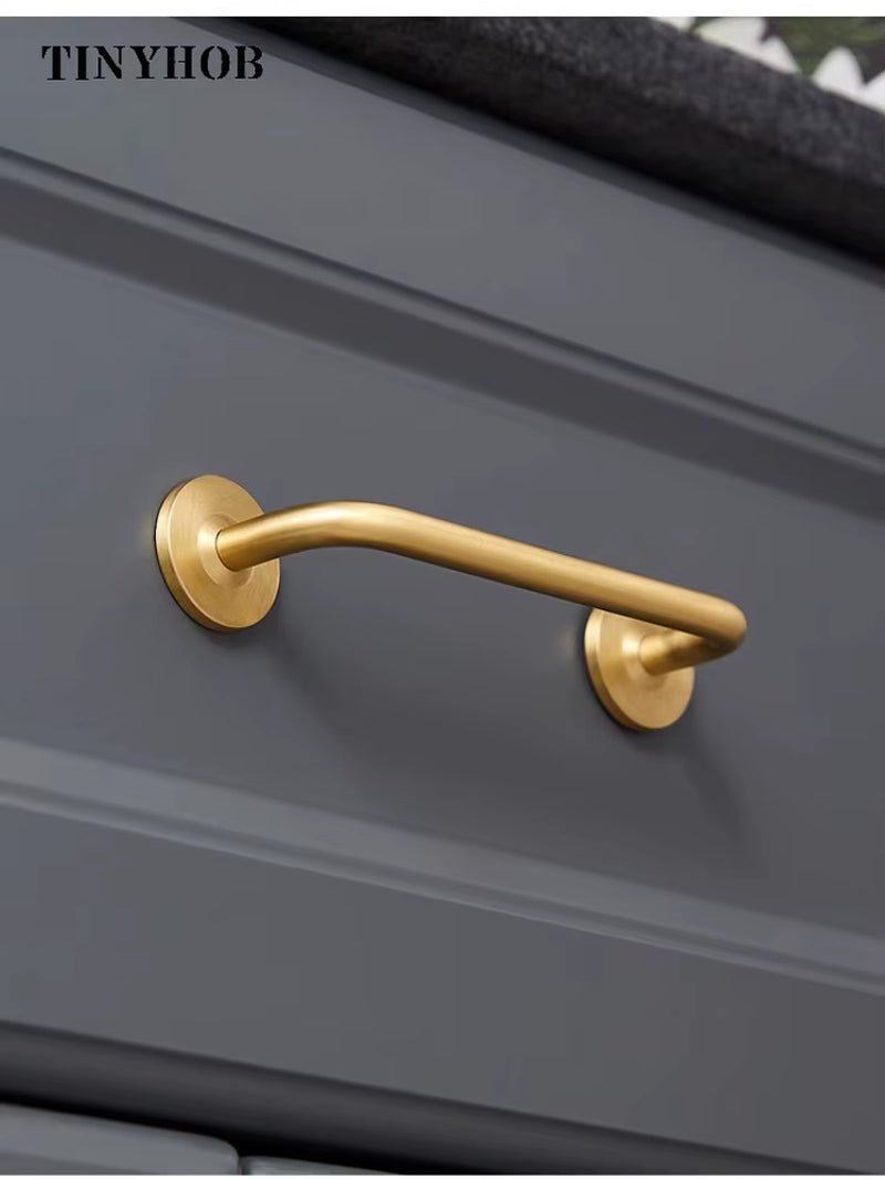 Minimalist gold brass cabinet handle | ZAR Design Home Collection